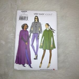VOGUE V8959 Sz XS-M Very Easy Vogue Misses' Round Collar Capes